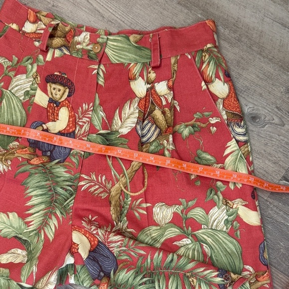 Chris Kellogg Tropical Red Monkey Print Men's Shorts size 6 - Picture 6 of 8